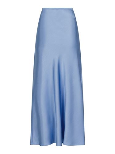 Kjolar - Vicky heavy sateen skirt – Smoke blue