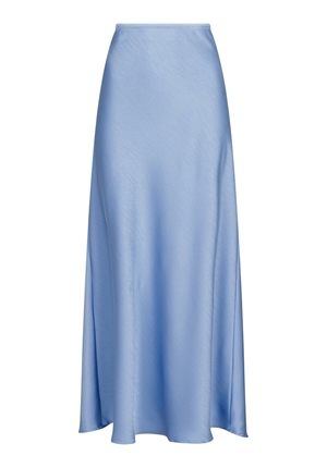 Kjolar - Vicky heavy sateen skirt – Smoke blue