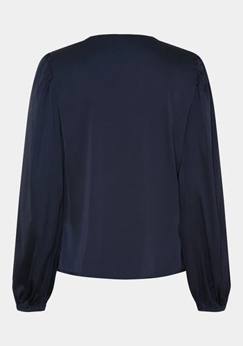 Blusar/Skjortor - Steff flounce blouse – Navy