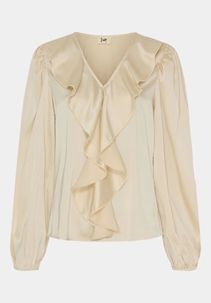 Blusar/Skjortor - Steff flounce blouse – Sand