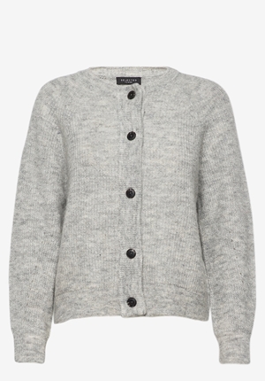 Tröjor/Koftor - Slflulu knit short cardigan – light grey melange