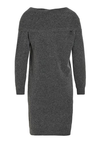 Klänningar - Vikenya off shouldershort knit dress – Dark grey melange