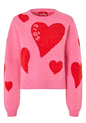 Tröjor/Koftor - Heartcras pullover – pink hearts