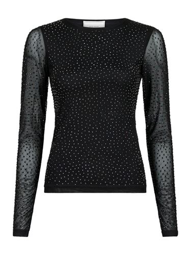 Toppar - Basira Stone Mesh Blouse – Black