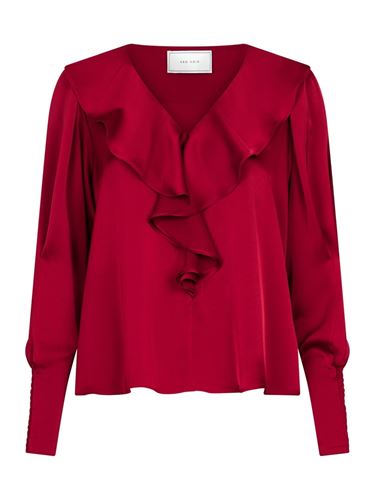 Blusar/skjortor - Sandie Sateen Blouse – Wine