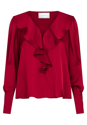 Blusar/skjortor - Sandie Sateen Blouse – Wine