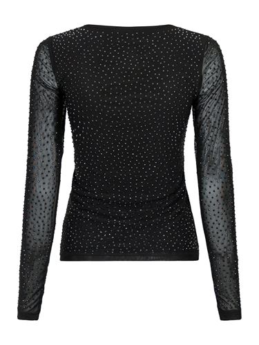 Toppar - Basira Stone Mesh Blouse – Black