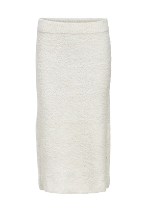 Kjolar - Objtolatya knit midi skirt – White sand