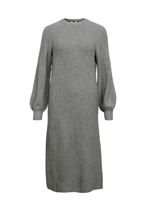 Klänningar - Objditte knit midi dress –  Medium grey