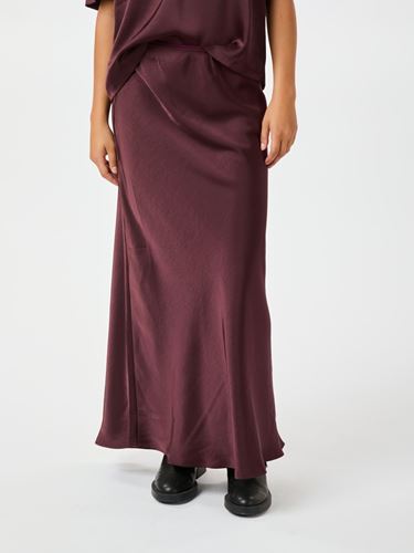 Kjolar - Vicky heavy sateen skirt – Burgundy