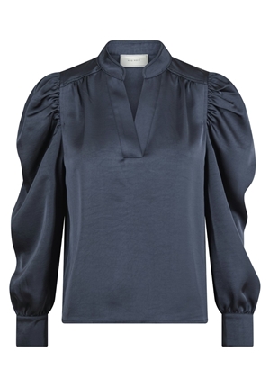 Blusar/skjortor - Rosslyn Heavy Sateen Blouse – Midnight Blue