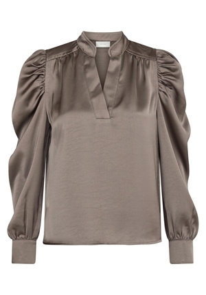 Blusar/skjortor - Rosslyn Heavy Sateen Blouse – Warm Grey