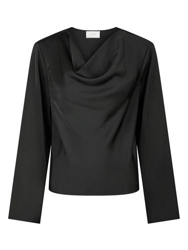 Blusar/skjortor - Vallista Soft Satin Blouse – Black