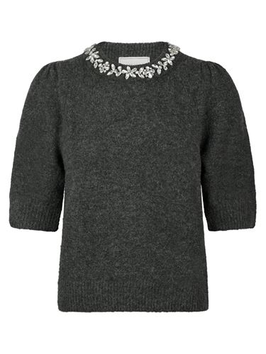 Tröjor/Koftor - Maia stone knit blouse – Antracit melange