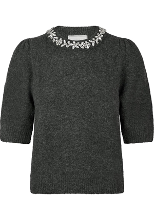 Tröjor/Koftor - Maia stone knit blouse – Antracit melange