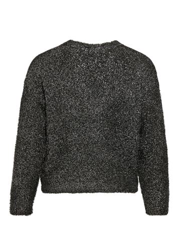 Tröjor/koftor - Vicaso v-neck glitter knit top – Black beauty/silver