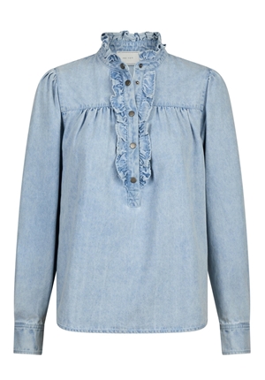 Blusar/skjortor - Justine Denim Shirt – Light Blue