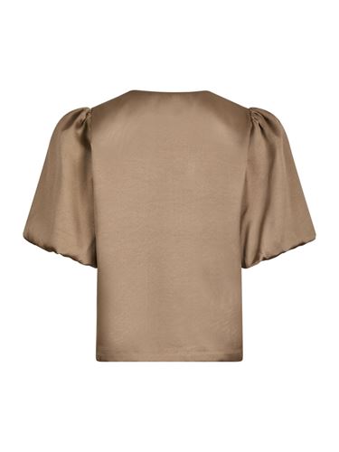 Blusar/skjortor - Aisa dull satin blouse – Dark taupe