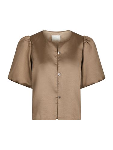 Blusar/skjortor - Aisa dull satin blouse – Dark taupe