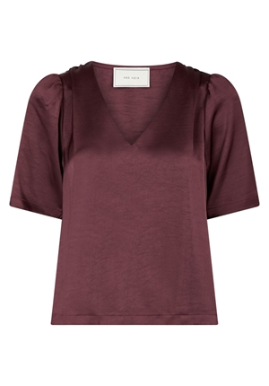 Blusar/Skjortor - Largo heavy sateen blouse – Burgundy