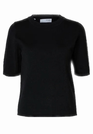 Toppar - Slflura lurex knit o-neck – Black