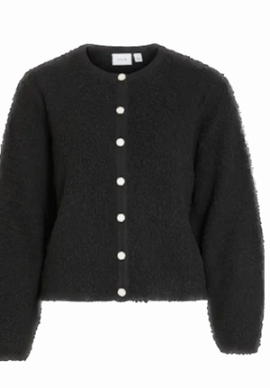 Tröjor/koftor - Vipaza o-neck knit jacket – Black beauty