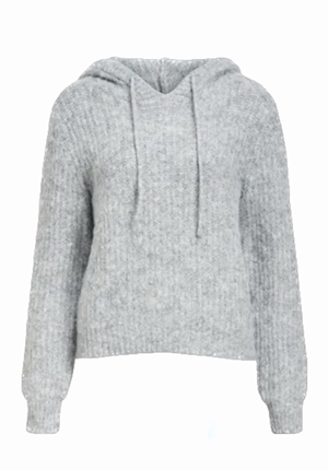 Tröjor/koftor - Objmilu knit hoodie – Light grey