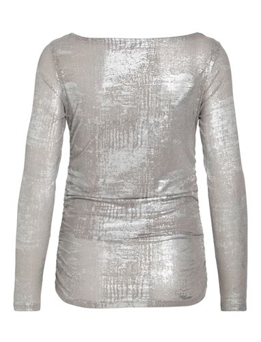 Toppar - VISILVERA BOATNECK L/S TOP - SILVER