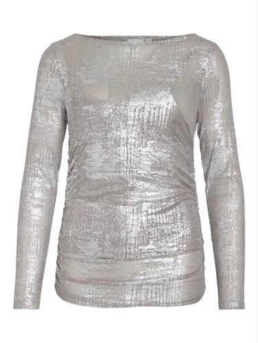 Toppar - VISILVERA BOATNECK L/S TOP - SILVER