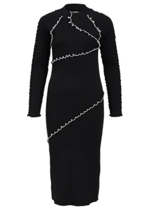 Klänningar - Objjanne knit sli dress – black/cloud dancer