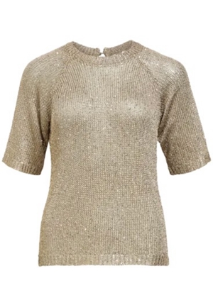 Toppar - Objglam knit pullover – Gold colour