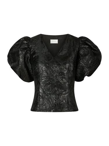 Blusar/skjortor - Camia Metallic Brocade Blouse – Black