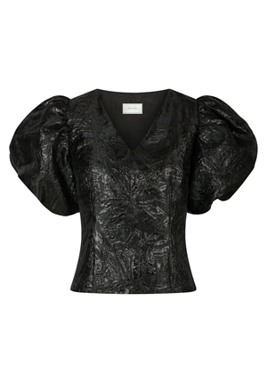 Blusar/skjortor - Camia Metallic Brocade Blouse – Black