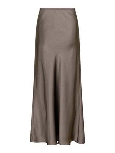 Kjolar - Vicky heavy sateen skirt – warm grey