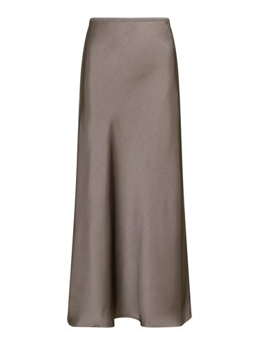 Kjolar - Vicky heavy sateen skirt – warm grey