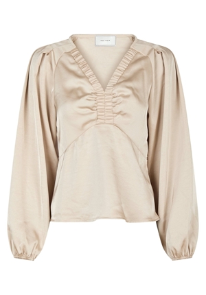 Blusar/skjortor - Istana heavy sateen blouse – Champagne