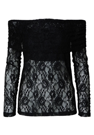 Blusar/skjortor - Slfmista off shoulder lace top – Black