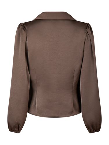 Blusar/skjortor - Mille Heavy Sateen Blouse – Dark Brown