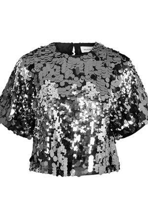 Blusar/skjortor - Slftana ¾ sequins top – Silver